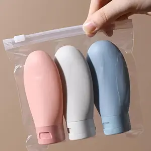 3pcs Silicone Travel Bottles - Leakproof, Refillable for Shampoo & Lotion, Soft Squeeze Tubes in Vibrant Colors (Royal Blue/Lemon Yellow/Light Green/White/Pink), 2.03oz - For Travel & Outdoor Activities - Perfect Gift for Frequent Travelers