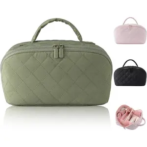 Large Capacity Portable Makeup Bag,TravelCosmetic Brush Storage Pouch, High-EndWashroom Toiletry Bag, HandheldBeautyOrganizer, Cosmetics Organizer, TravelCosmetic Bags