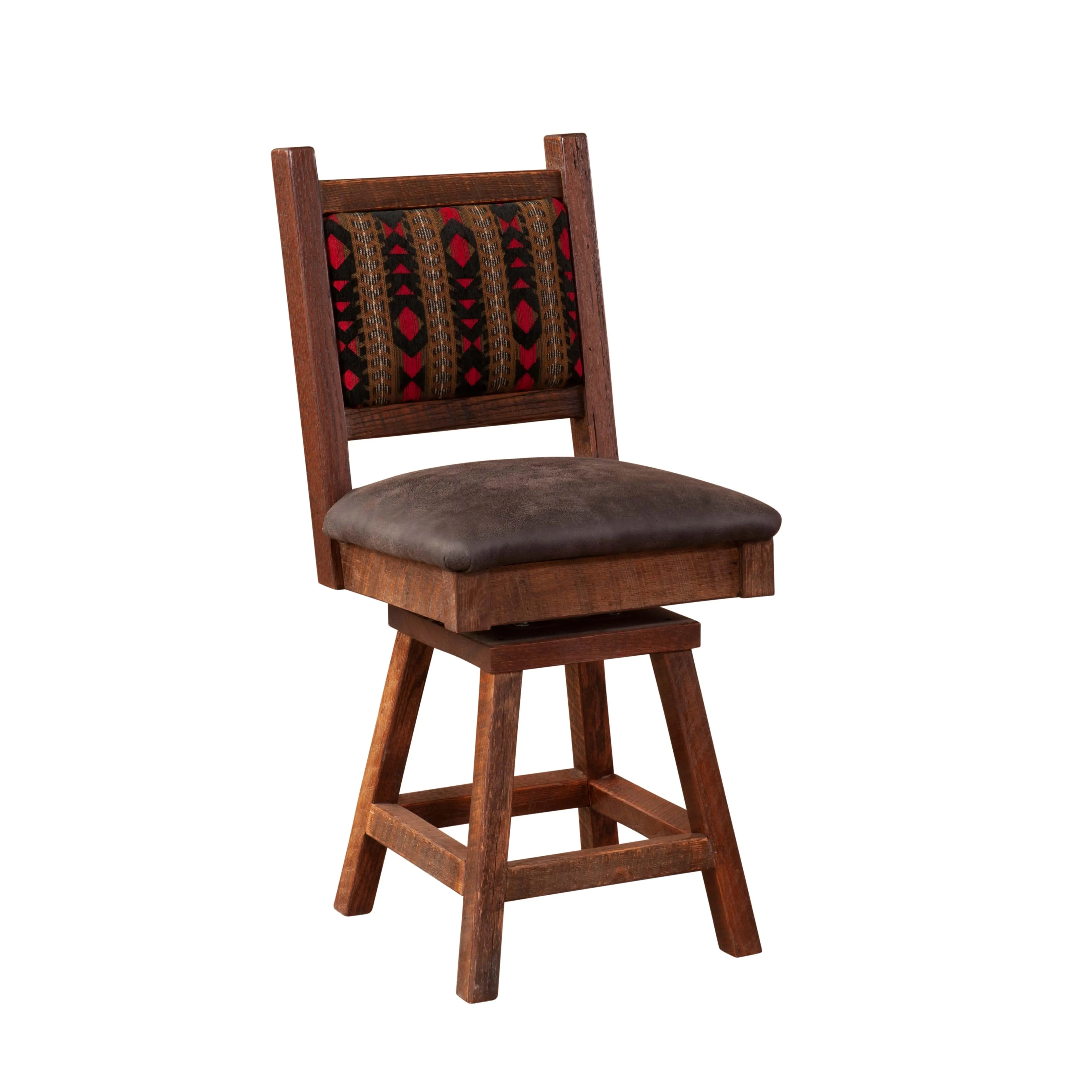Barnwood Colonial Swivel Barstool