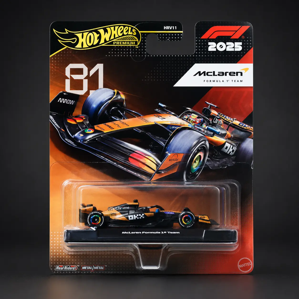 Hot Wheels Premium McLaren 2025 Formula 1 Team #81 1:64 New Sealed