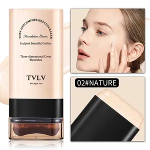 2-in-1 foundation and concealer, smooth and delicate for covering blemishes and dark circles, long-lasting and waterproof, with a dedicated applicator, suitable for all skin types for daily use, a perfect holiday gift