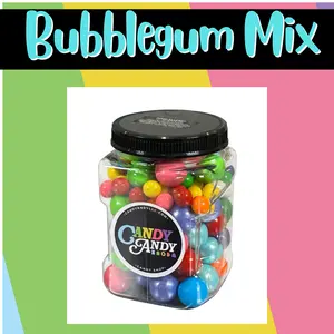 Bubblegum Assorted Gumball Mix - Sweet Candy Snack - Resealable jar - strawberry - orange - grape- cherry- pink lemonade - berry- double bubble and more