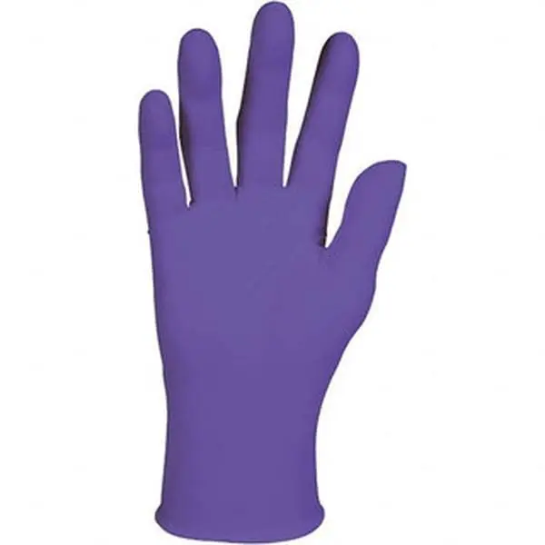 Kimtech Cleaning Nitrile Disposable Gloves, Size S, 6 mil, Medical Grade, Powder Free, 9.5" Long, Purple, Textured Beaded Rolled Cuffs, FDA Approved, Ambidextrous (55081)