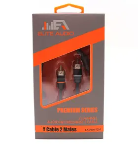 Elite Audio EA-PRMY2M RCA Y-Adapter Cable | 2 Male to 1 Female | 100% OFC Copper | Premium Audio Splitter