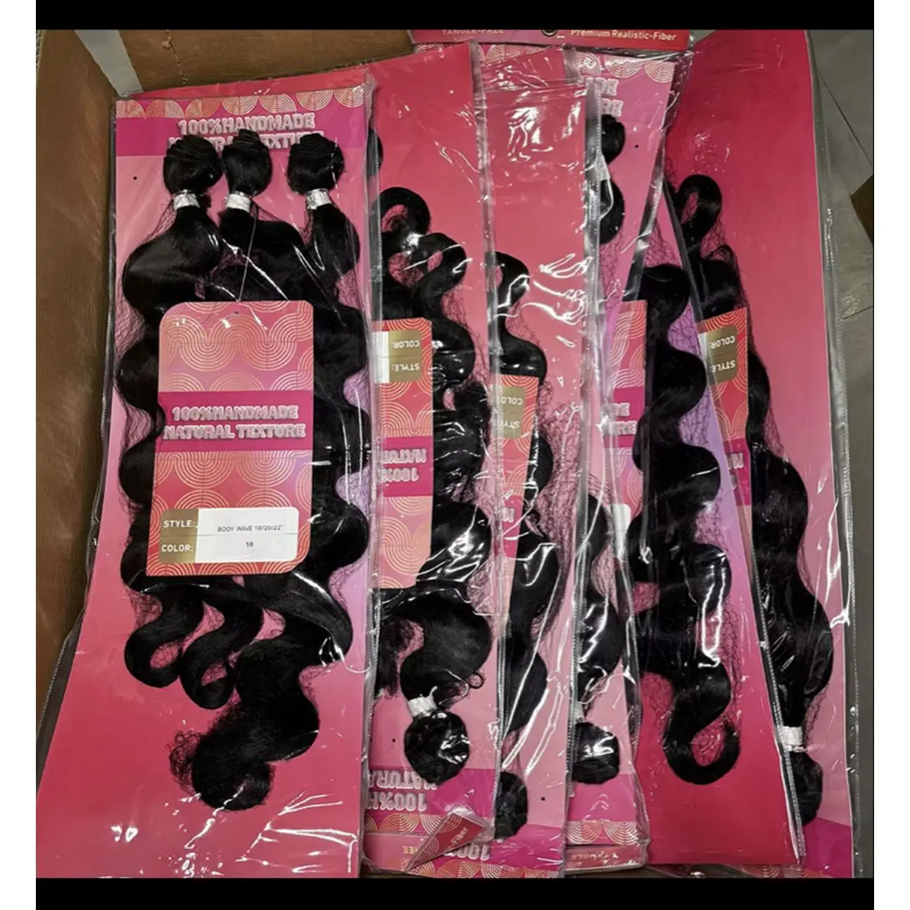 Synthetic Packet Hair Set Premium High Temperature Fiber 3X Body Wave Curly Weaving Bundles Hair Extension