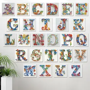 5D DIY Diamond Art Painting Kit, 26 Literate Letters A-Z Partial Diamond Art Painting Mosaic Making Craft, Suitable for Home Wall Decor Art Gift, Diamond Painting Kits