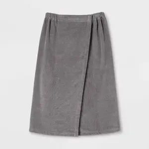 Bath Body Wrap Gray - Room Essentials ™ : Cotton Terry Shower Wrap, Hook & Loop Closure, OEKO-TEX Certified