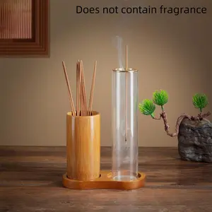 Wooden Incense Burner Set, 1 Set Hanging Glass Ash Collector & Bamboo Incense Burner,  Home Decor for Living Room Bedroom