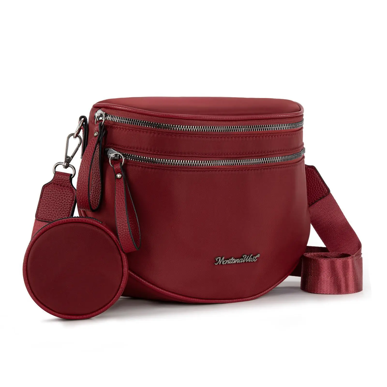 Montana West Large Bum Bag Nylon Crossbody Bags Mom Purse with with Coin Purse