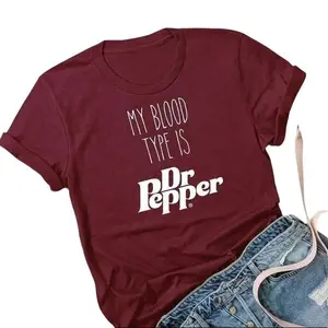 [Sale up to 30%] My Blood Type is Dr. Pepper Tshirt,unny Dr Pepper Lover Gift trendy minimalistic Shirt, Diet Dr Pepper Tee Unisex Cotton