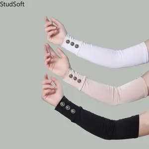 3-Pack Solid Color Cotton Arm Sleeves for Women, Breathable Long Sun Protection Arm Covers, Warm Cooling Arm Guards, All Season Daily Outdoor Gloves Sleeves