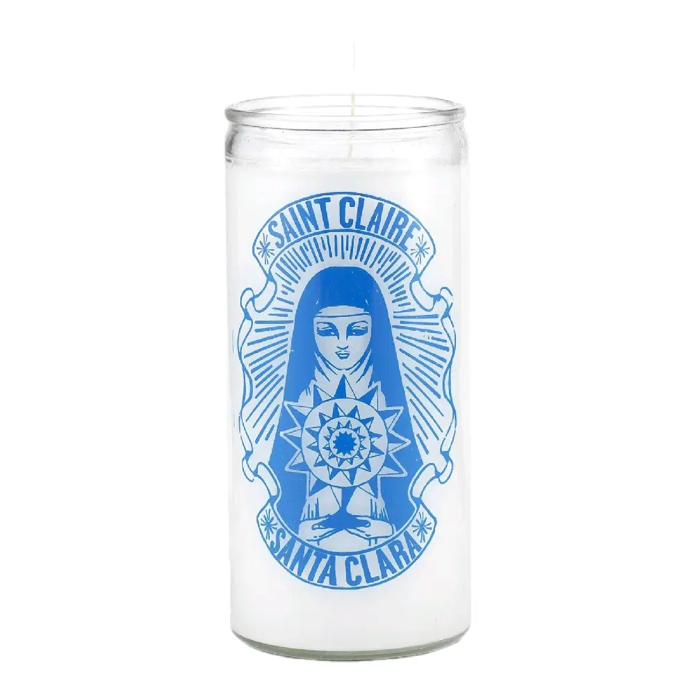 Saint Clare Santa Clara 7 Day Prayer Candle, Religious Devotional Vigil Candle