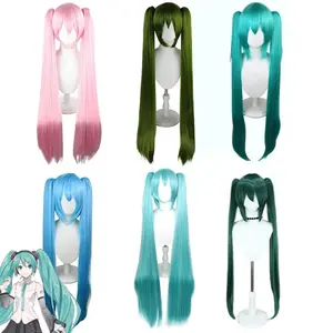 110CM Hatsune Miku cosplay wig girl vocaloid Hatsune cos simulation double ponytail Lolita wig Halloween dress up Christmas gift