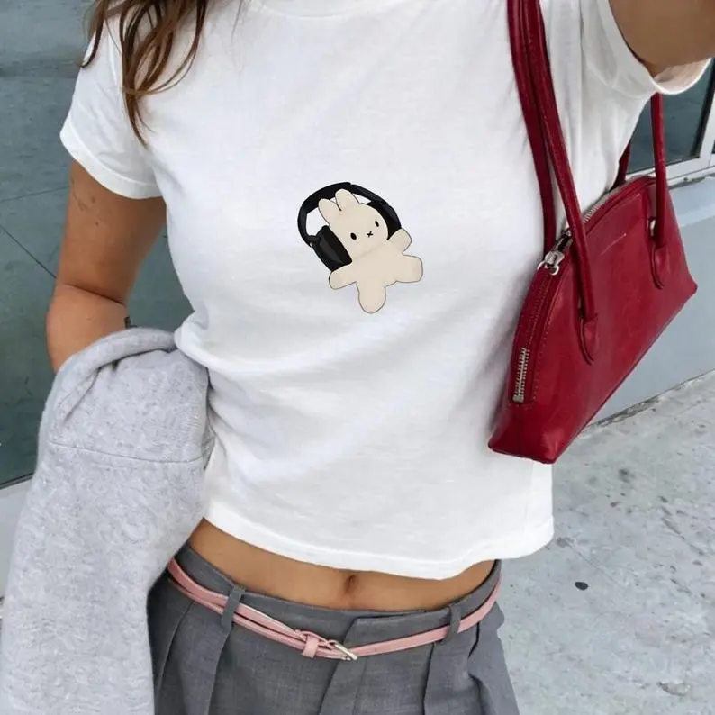 Miffy Bunny Y2K Fitted Tee Kawaii Graphic T-Shirt