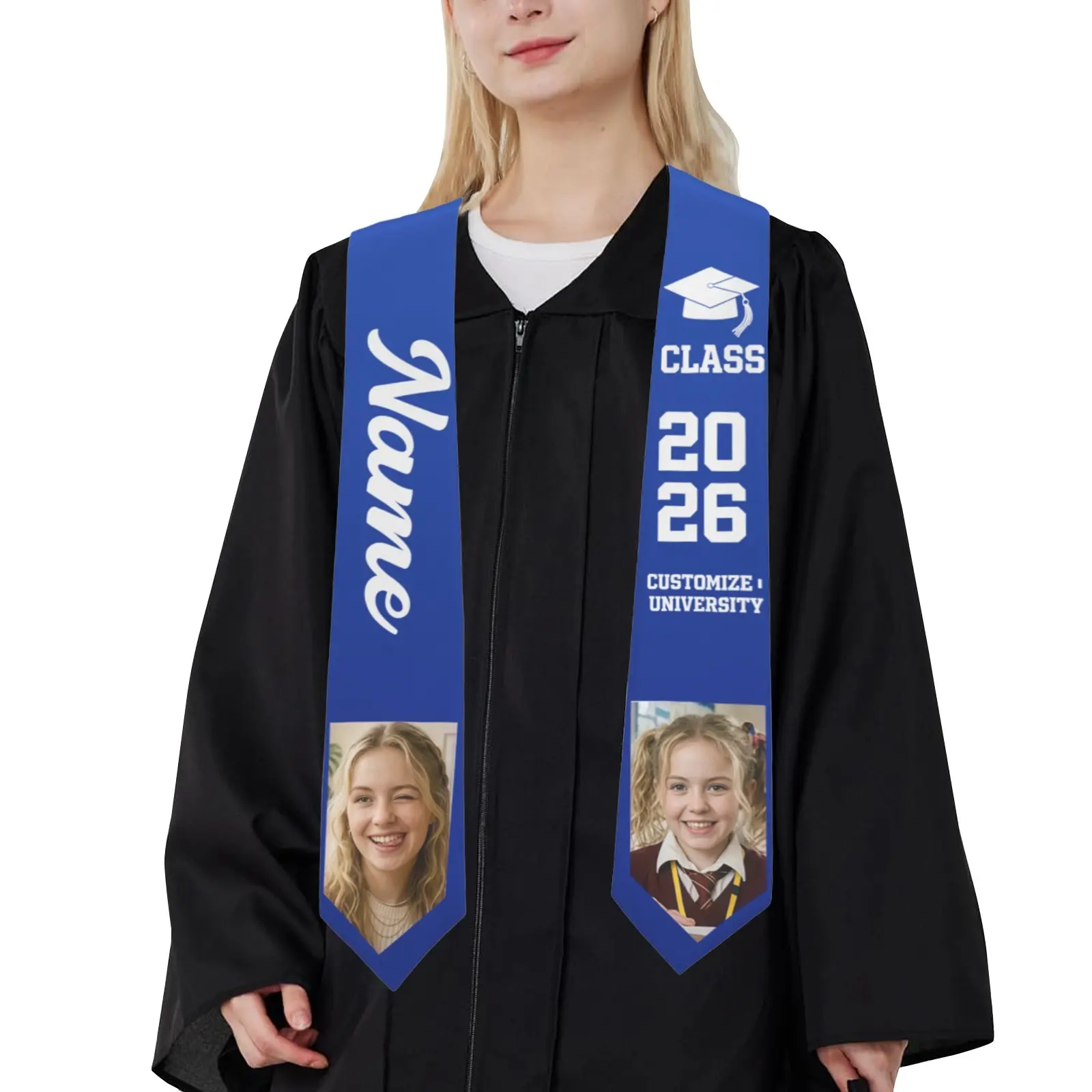 [Custom] Personalized Graduation Sashes And Shawls; Custom Photo/name/college/high School Graduation Sashes; Personalized Multi-color Photo Graduation Sashes; Graduation Gifts For The Class Of 2026; Honorary Sashes