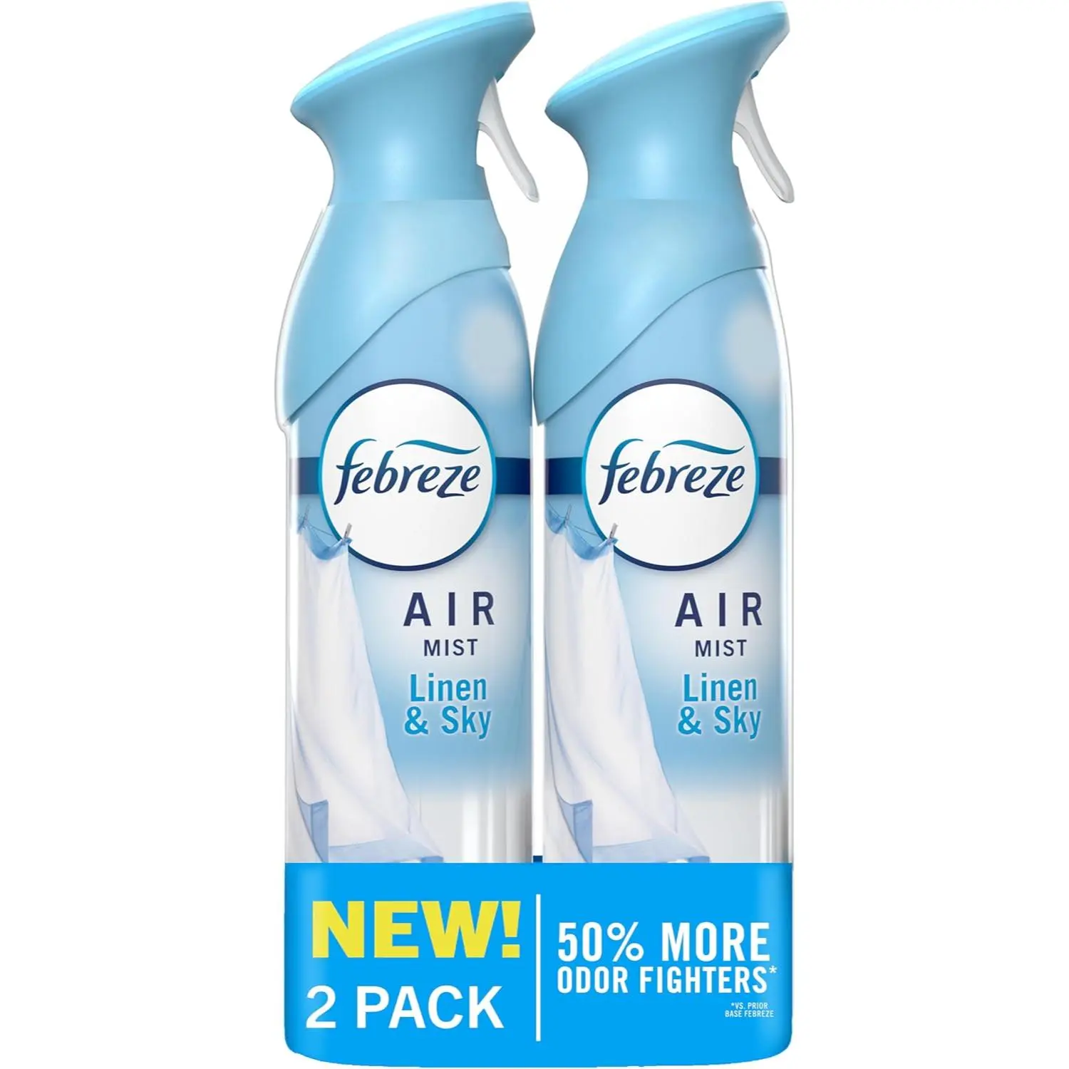 Air Freshener Spray 2 Pack, Odor Eliminator Room Spray for Home Bathroom Kitchen Office, Long Lasting Linen & Sky Scent Deodorizer, Air Mist Spray for Apartment Dorm Classroom, 8.1oz Each