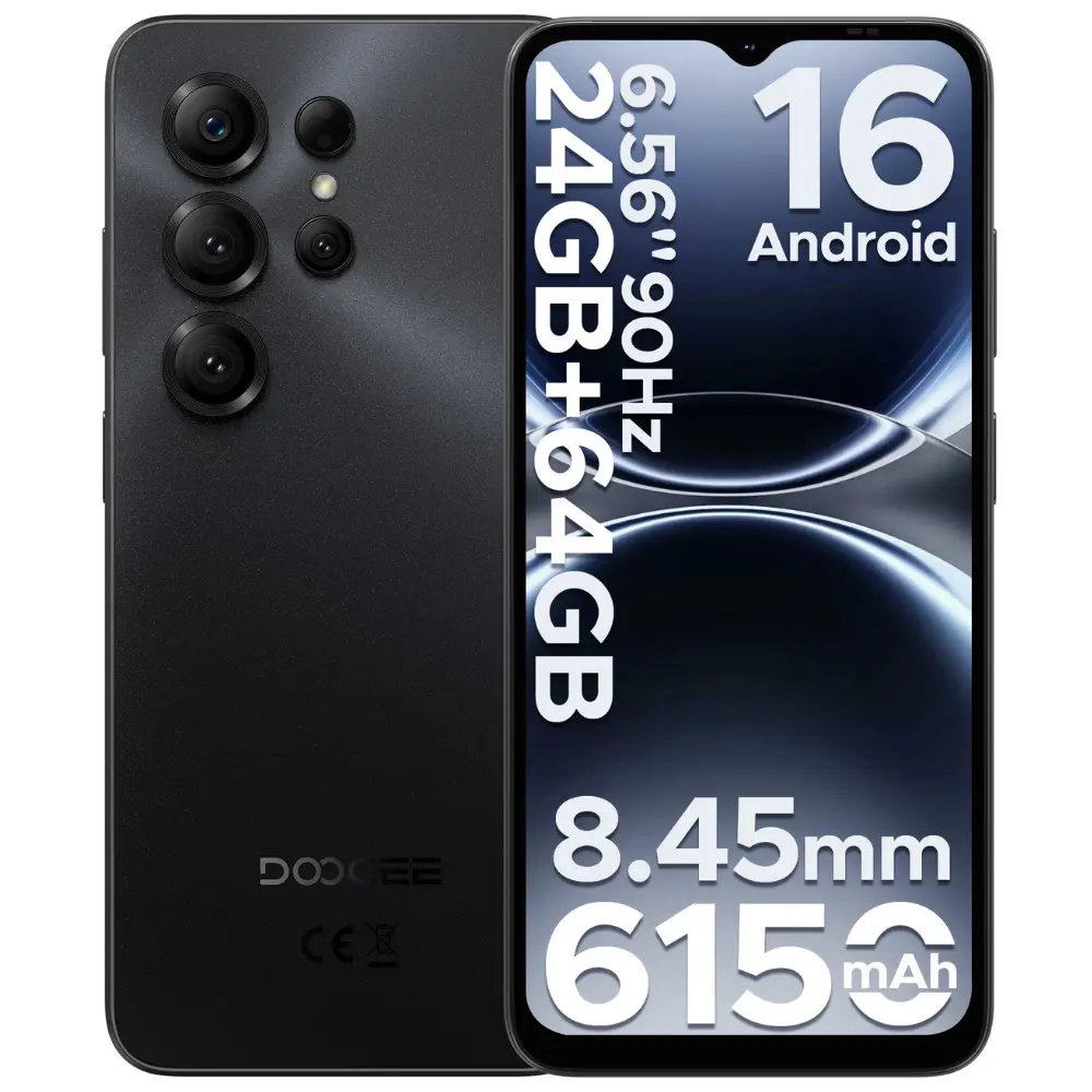 DOOGEE Note 56X Unlocked Smartphone - Android 16, 24GB + 64GB/2TB Storage, 6150mAh Battery, Dual SIM, 6.56" HD+ 90Hz Screen, Unlocked Cellphone, Unlocked Cellphones
