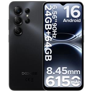 Note 56X DOOGEE Smartphone Android 16, 24GB + 64GB/2TB, 6150mAh Battery, Dual SIM, 6.56" HD+ 90Hz Screen, Unlocked Mobile Phone