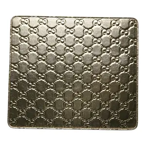 Pre-owned GUCCI Calfskin Small Leather Goods GG Logo Guccissima Leather Mouse Pad