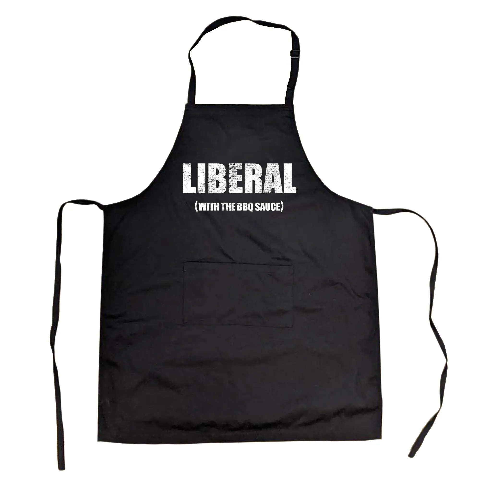 Liberal With The BBQ Sauce Funny Political Joke Grilling Cookout Party Novelty Kitchen Accessories Funny Aprons Adjustable Household Items Graphic Print Sarcastic Grill Apparel Funny Food Cover Grilling Apparel Black -