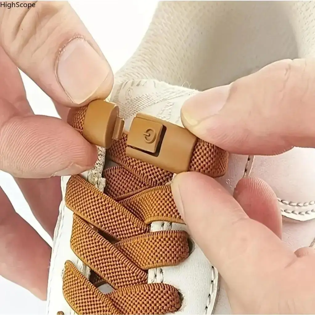 No-Tie Elastic Footwear Shoelaces with Metal Lock, Adjustable Length, Comfortable for Daily & Outdoor Sports Use