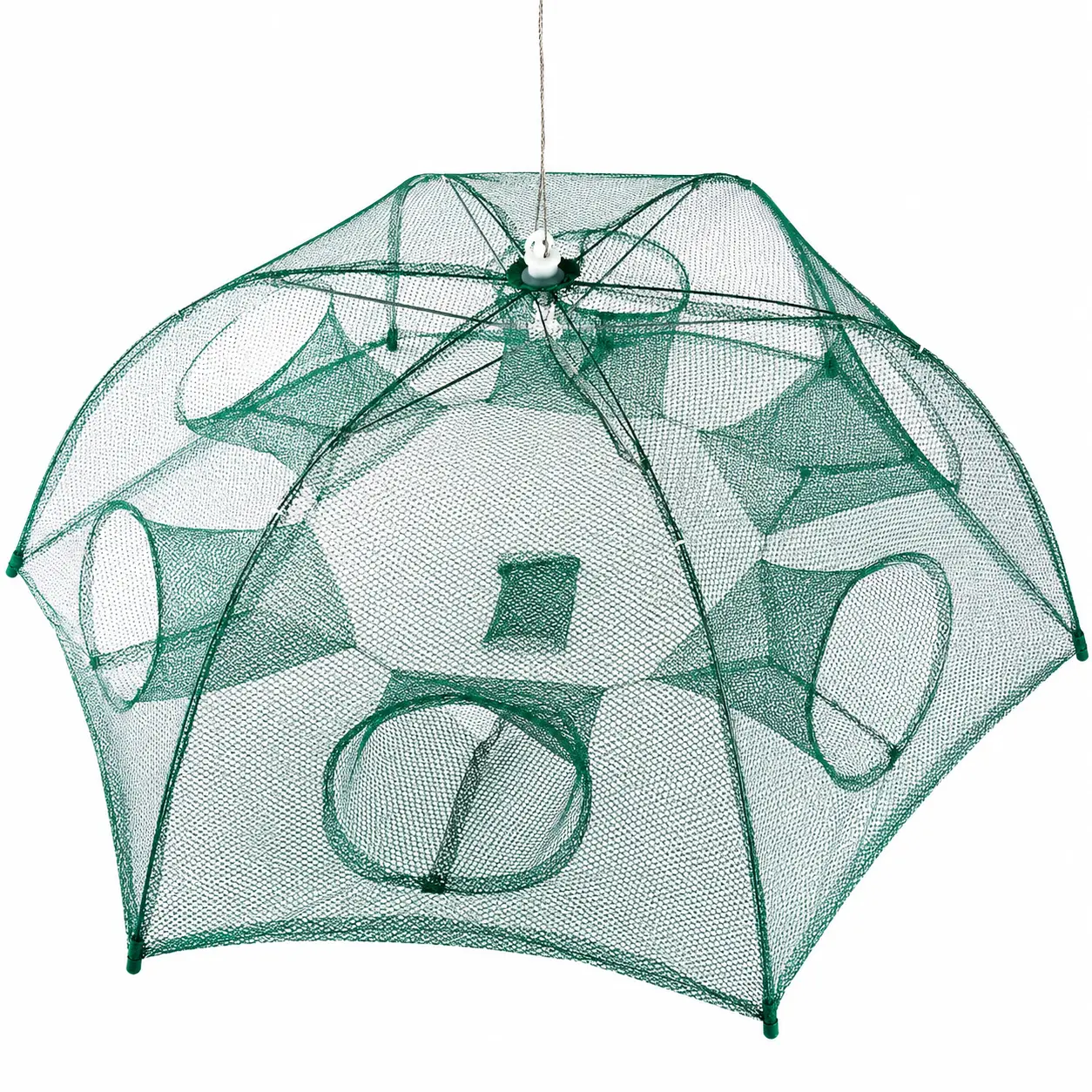 Portable Automatic Fishing Trap Net – Foldable 6-Sided Bait Trap for Shrimp, Crab, Minnows & Crayfish with Durable Cast Mesh