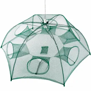 Portable Automatic Fishing Trap Net – Foldable 6-Sided Bait Trap for Shrimp, Crab, Minnows & Crayfish with Durable Cast Mesh