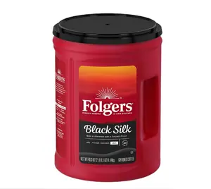 Folgers Black Silk Ground Coffee 40.3 Ounces AromaSeal Canister for French Press & Cold Brew 380 Servings Bold Smooth Flavor