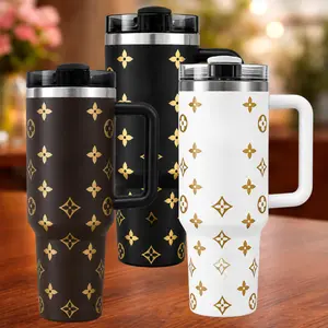 40 OZ Luxury Glossy Turquoise Insulated Bottle Drinkware Flasks Stainless Steel
