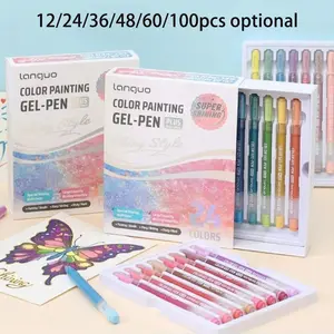 24 Colors Glitter Painting Pen (1 Box), 1.0mm Bullet Tip Marker Pen, Coloring Markers, Art Marker Pens, Art Craft Supplies, Art Supplies for Card Making, Diary, Painting, Crafts Art Supplies