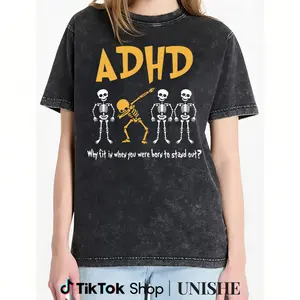 Retro Style ADHD Awareness T-Shirt for Men in Soft Cotton Fabric