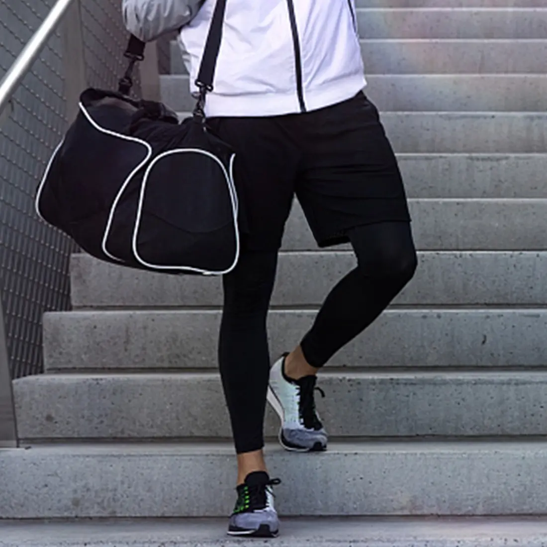Aolesy Men's 2 in 1 Running Pants, Gym Workout Compression Pants for Men Training Athletic Pants