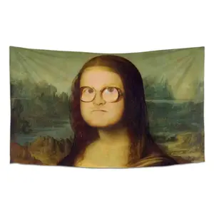 Tapestry  Mona Lisa funny pattern tapestry, fun lightweight decorative tapestry, dopamine art outdoor tapestry, suitable for living room, bedroom, university dormitory, magic room decoration, creative gift tapestry, bedroom decoration acces
