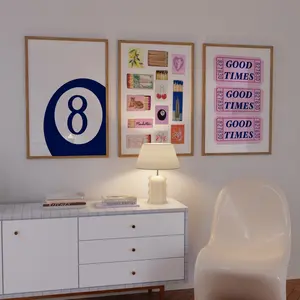 Aglined Set Of 3 Trendy Prints Navy White Poster Matchbox Print Vintage Matchbook Wall Art Retro Ticket Print Preppy Wall Decor Retro Bar Cart Art