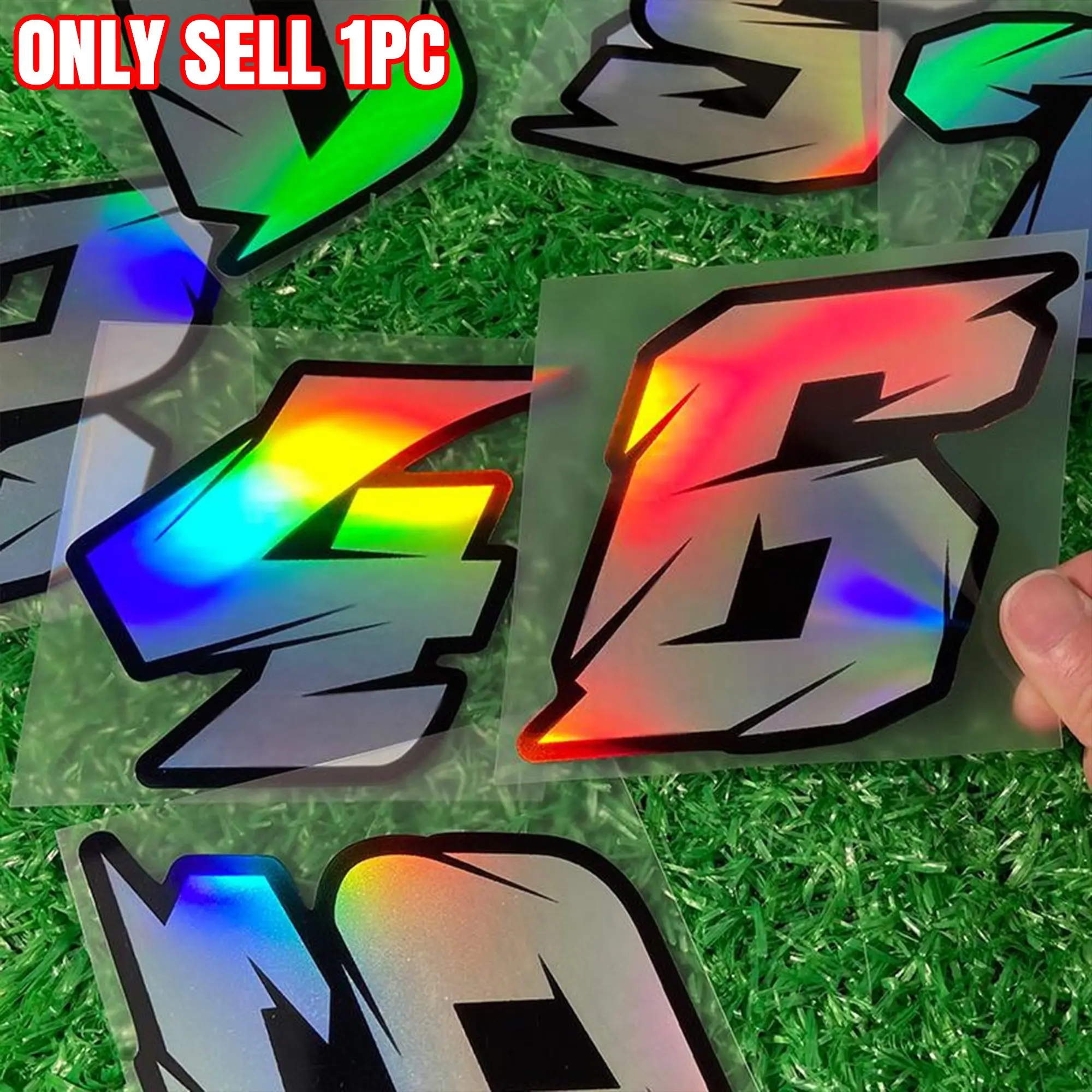 Laser Number Sticker, Racing Style Waterproof Sun Protection Number Decals, Automotive Decals, Suitable for Motorcycle Tanks, Front Windshields, Helmets, Car Windows, Hologram Stickers, Car Decorations, Universal Car Sticker, Stickers For Cars