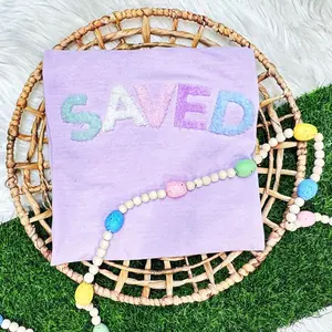 Saved Fluffy Chenille Letter Patch