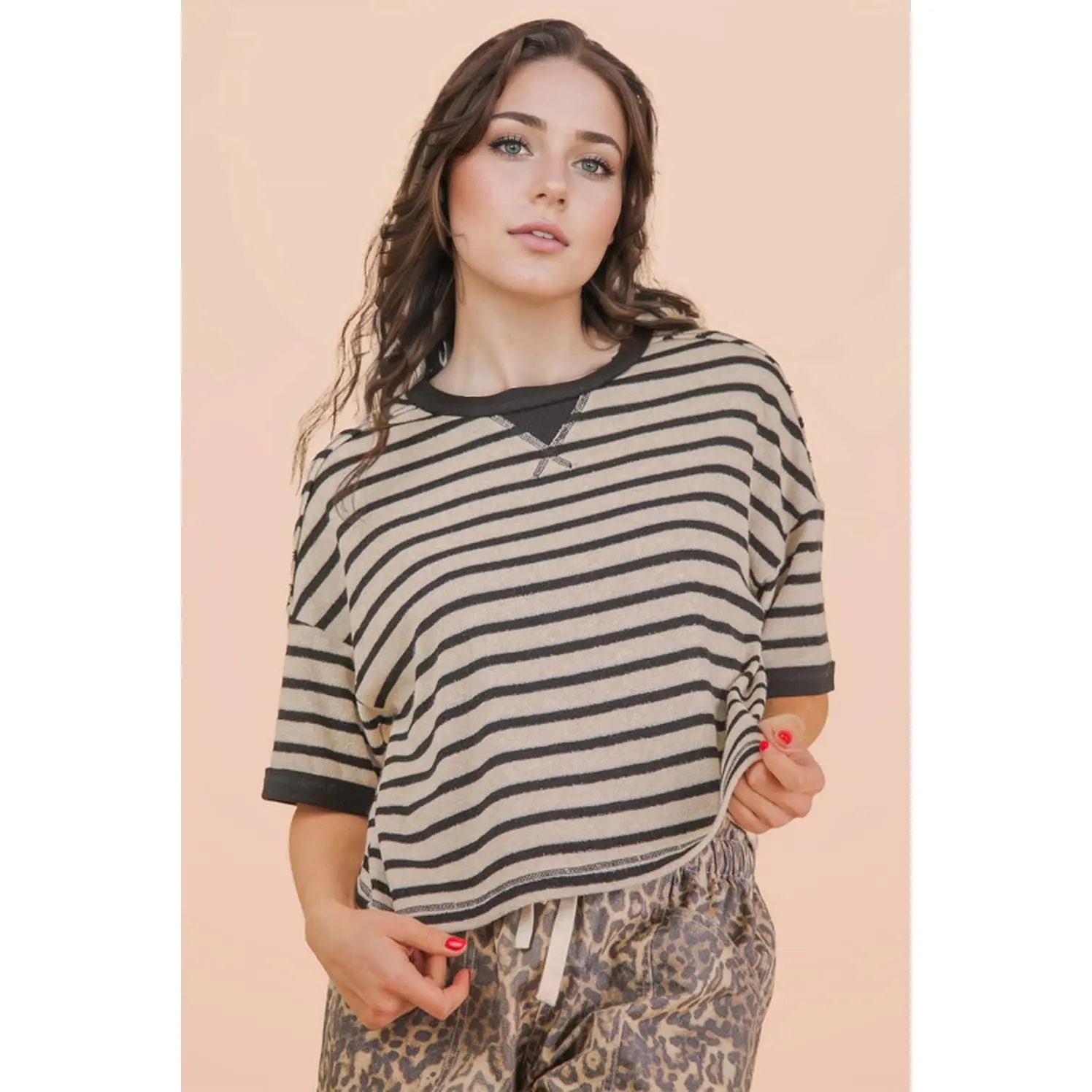 Terri - Terry Cloth Stripe Tee
