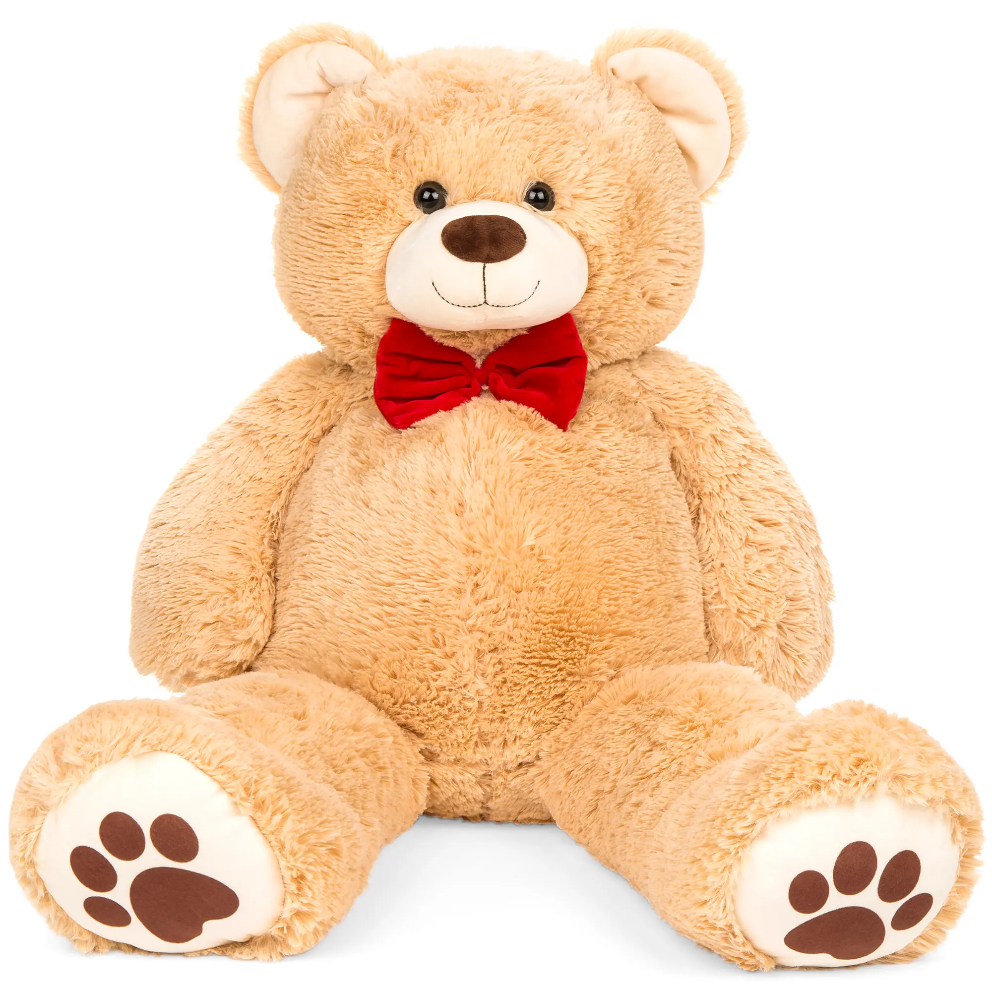 Best Choice Products 35in Giant Soft Plush Teddy Bear Stuffed Animal Toy w/ Bow Tie, Footprints