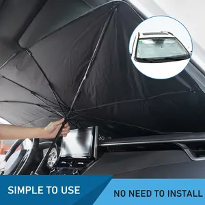 Portable Car Windshield Sunshade, Foldable Windshield Sun Umbrella, Car Exterior Accessories, Car Windshield Cooling Umbrella for Daily