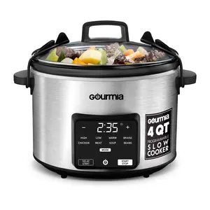 Gourmia 4.5 Quart Programmable Slow Cooker with 5 Presets & Automatic Keep Warm Feature - 260W Cooking System