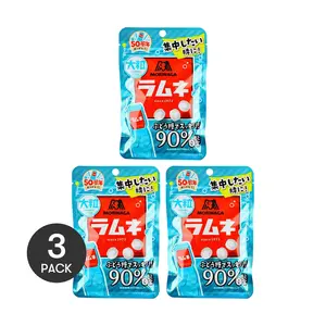 3 Pack MORINAGA Carbonated Candy Large 1.45oz Each - Japanese Fizzy Sweet, Fun Pop, Refreshing Treat