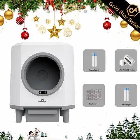 Dreamcat Smart Quiet Automatic Litter Box (80L) - Square with Flat Top, Aroma Box, Anti-Splash, Advanced Odor & Moisture Control, Smart Sensor Safety Protection, Hands-Free, Easy Setup, App Remote Control,#TikTokShopFallDealsForYou
