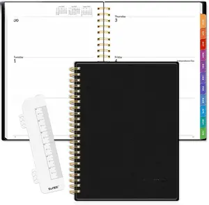 2025‑2026 Academic Planner – Weekly & Monthly Spiral Notebook with Tabs, Pockets, Notes & Bookmark | July 2025‑June 2026 Back‑to‑School Organizer (Black) cute  school  supplies school  supply  shopping Magnetic Whiteboard Calendar Set