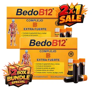 2 BOXES SALE - Multi-Vitaminico BedoB12 Curcuma Turmeric - 24 Pack (15ml Drinkable Shots) Vitaminas -  Complejo B - Daily Energy & Wellness Support (12 x 15mL)