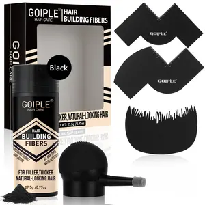 Natural Hair Building Fibers Set for Men and Women Hair Thickening Powder Adds Volume Professional Styling Special Events Bald Spots (Black)