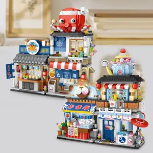 Japanese Street View Building Blocks, Miniature Building Blocks, Miniature Small Granule Building Blocks, Assembling Educational Toys, Foldable Ornaments Model, Model Kit, Building Block Sets