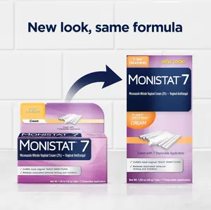Monistat 7-Day Yeast Infection Intimate Wash Treatment for Women - 2-Pack with Miconazole Cream Applications and Disposable Applicators by Prestige Consumer Healthcare