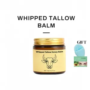 Natural Honey & Beef Tallow Balm - Deep Hydrating Face & Body Moisturizer for Brightening and Nourishing