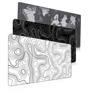 Extended Mouse Pad Large Size Mousepad for Gaming Office Home 80x30cm Black White Map
