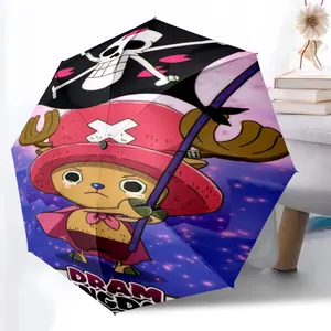 One Piece Tony Chopper pattern print New umbrella, 1 automatic folding umbrella, portable foldable travel umbrella, outdoor umbrella, windproof rainproof umbrella, Christmas birthday Festival gift
